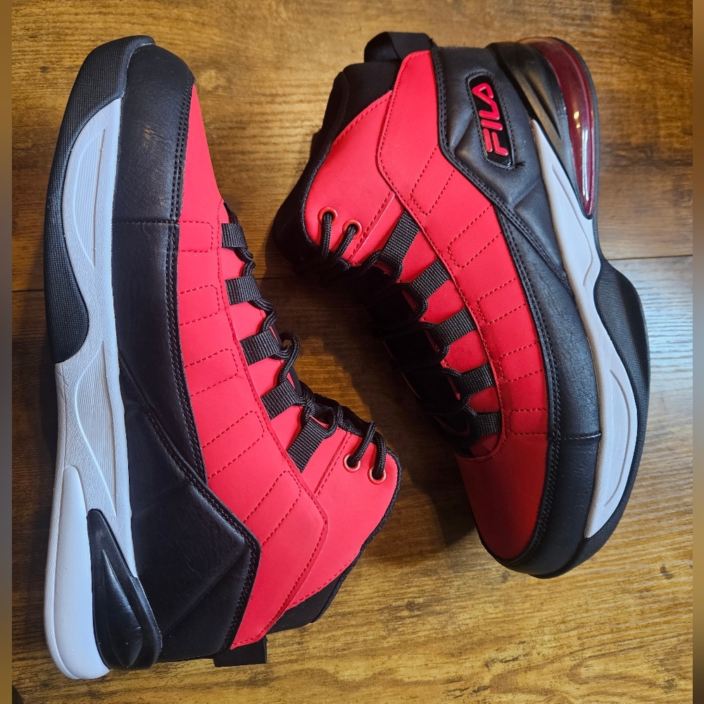 FILA Activisor Viz High Top Basketball Sneakers Men's Size 7.5 US Red Black NEW